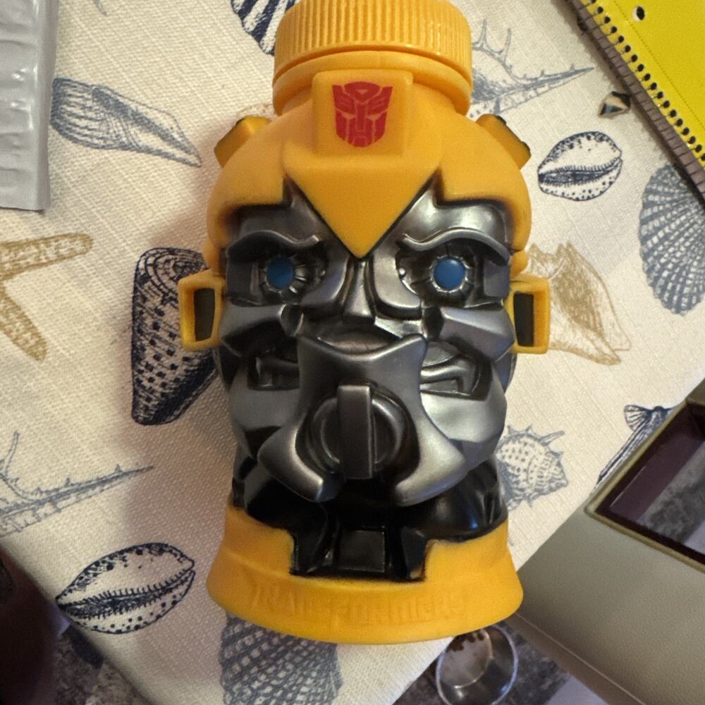 Hasbro 2012 Transformers Head Bumblebee Large Travel Drink Cup Water Bottle 28oz